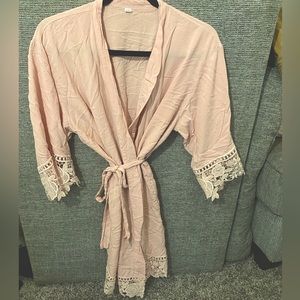 Pink Lacy Robe OSFA
